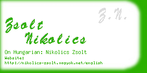 zsolt nikolics business card